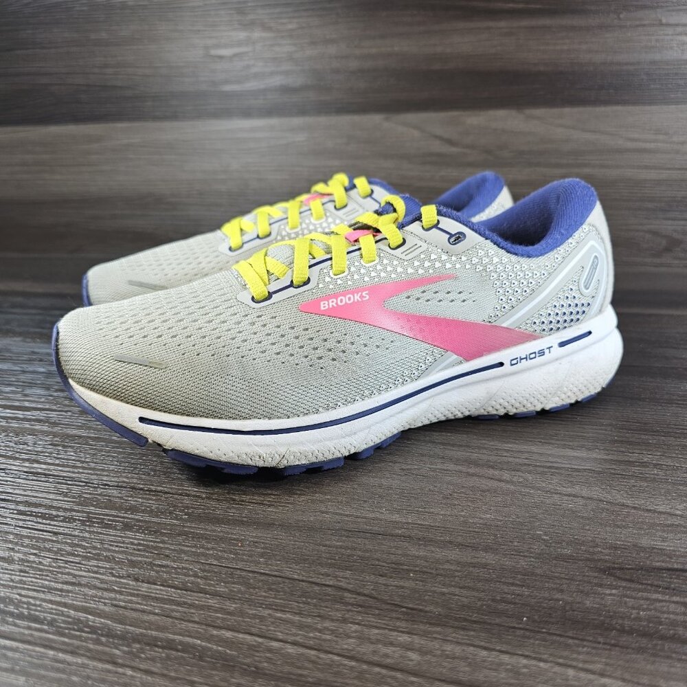 Brooks Ghost 14 Shoes Gray Pink Running Shoes Sneakers - Women's Size 9.5